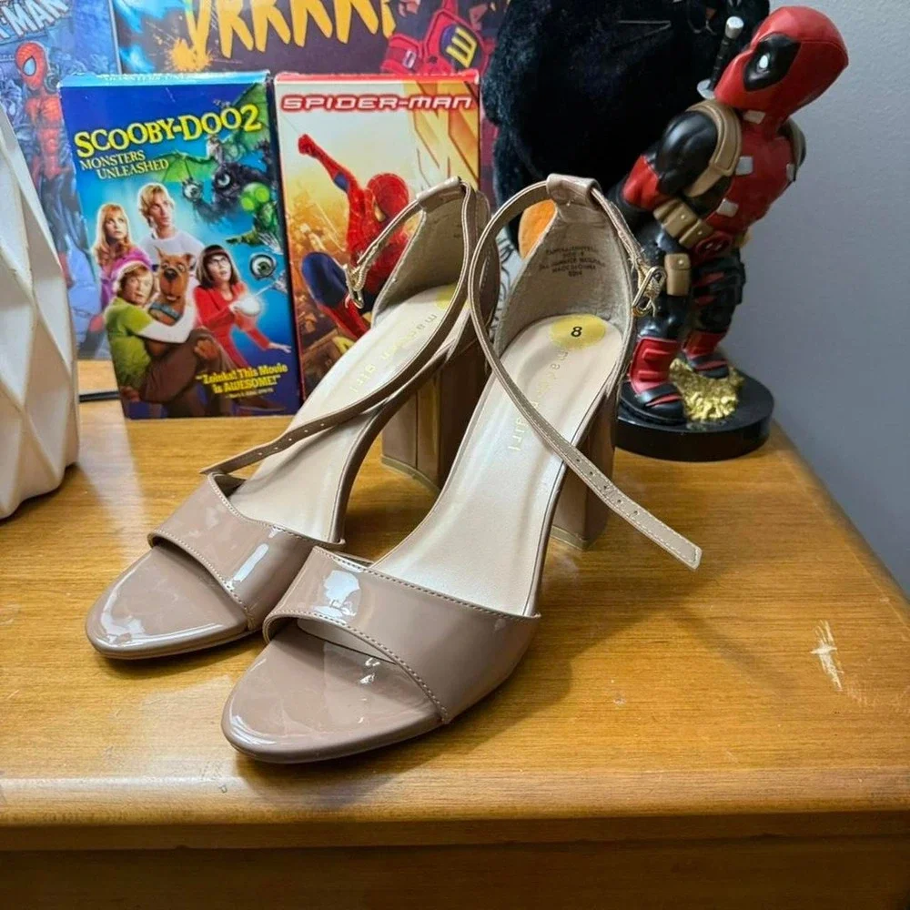 Cream and‎ tan Madden heels - size 8